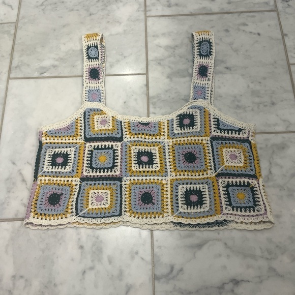 Crochet Patchwork Tank Top, runs a little large. - Picture 2 of 3